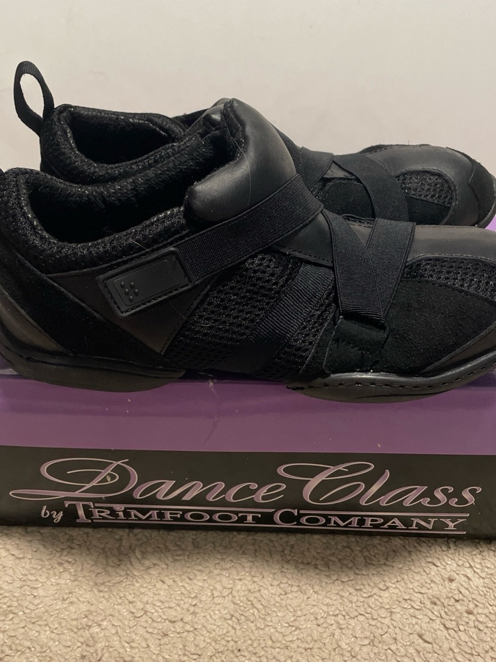 Dance Class Jazz Hip Hop Sneaker Womens Leather Mesh Black 9 New